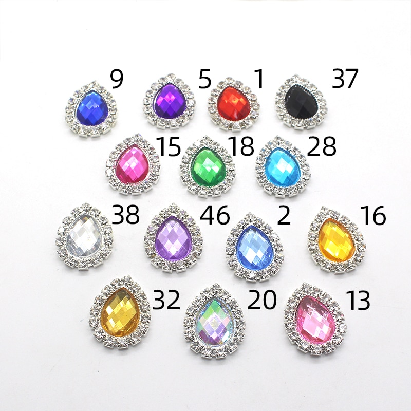 10pcs/lot17*21mm metal Water rhinestoneMaterial AcrylicMaterial MixDIY clothes, crafts, sewing, handmade jewelry accessorie