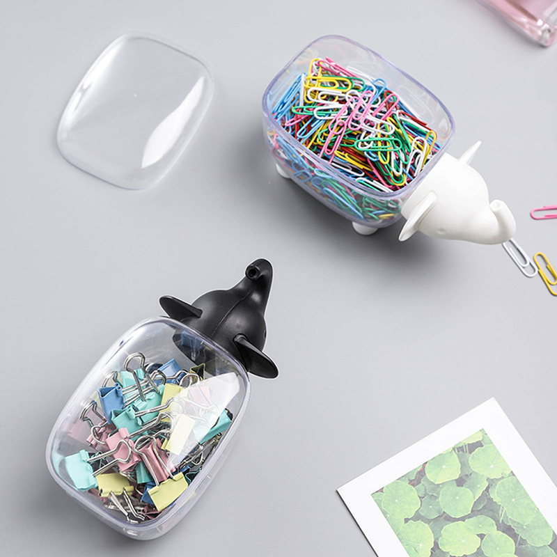 Desktop Decorative Cotton Swab Storage Box Paper Clip Plastic Container Stand Cartoon Elephant Shaped Toothpick Holders Case