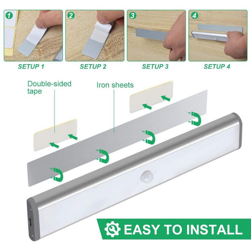 Wireless LED Under Cabinet Light LED Motion Sensor Light Cupboard Wardrobe Bed Lamp LED Under Cabinet Night Light Closet Light