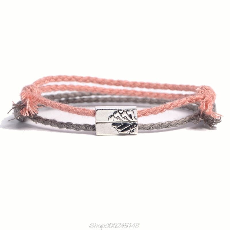 2 uds hecho a mano las montañas ríos tallada amistad pulsera de soga trenzado pulsera de amor para parejas Kit amante de la joyería Au19 20