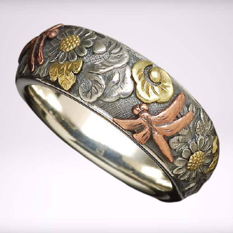 Retro blomster ringe i rustfrit stål smykker tilbehør smykker mænd ringe ringe til mænd cool ting chunky ringe