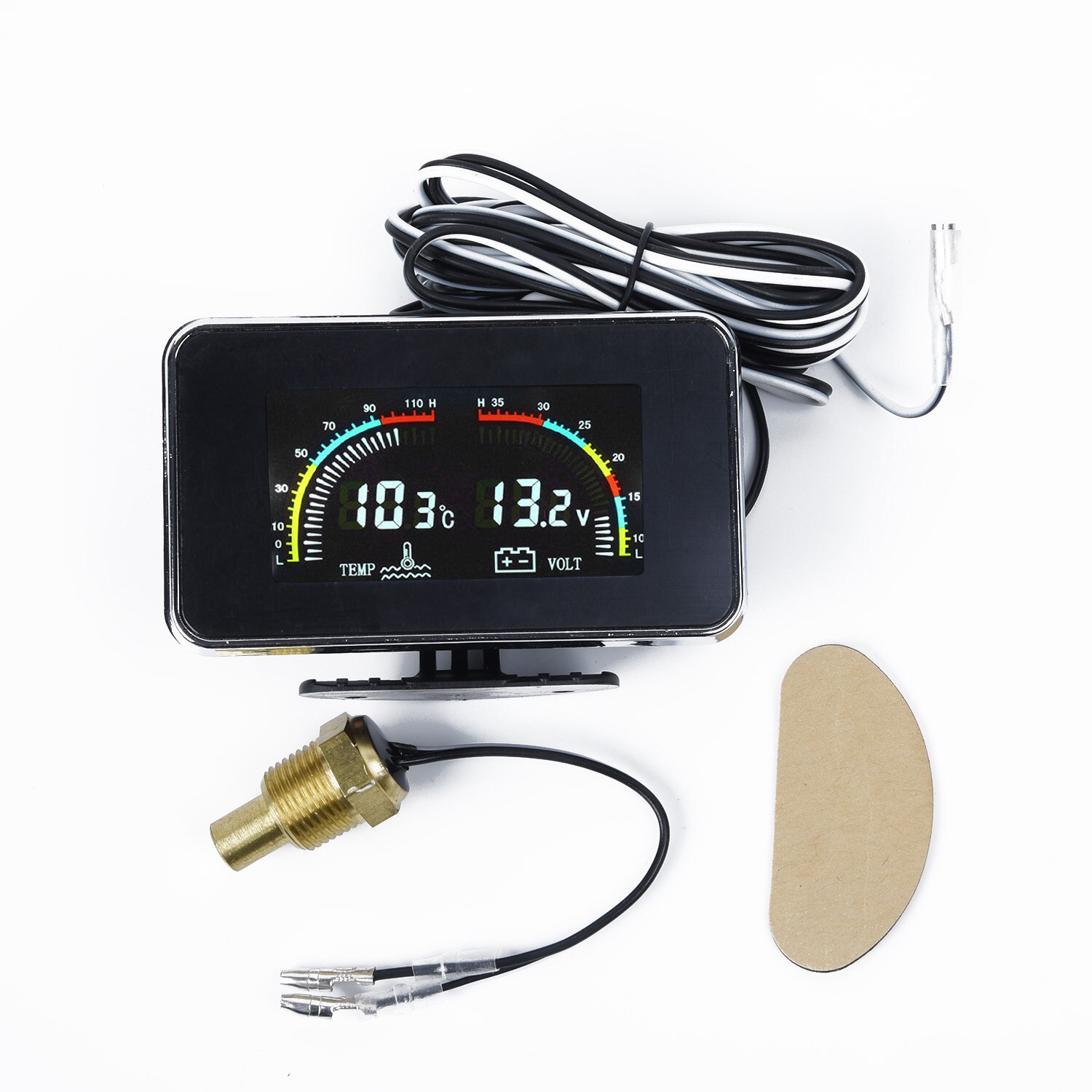 12V/24V Water Temp Gauge Auto Sensor Digitale Display Temperatuur Oververhitting Kits Volt Universele 3 Digit