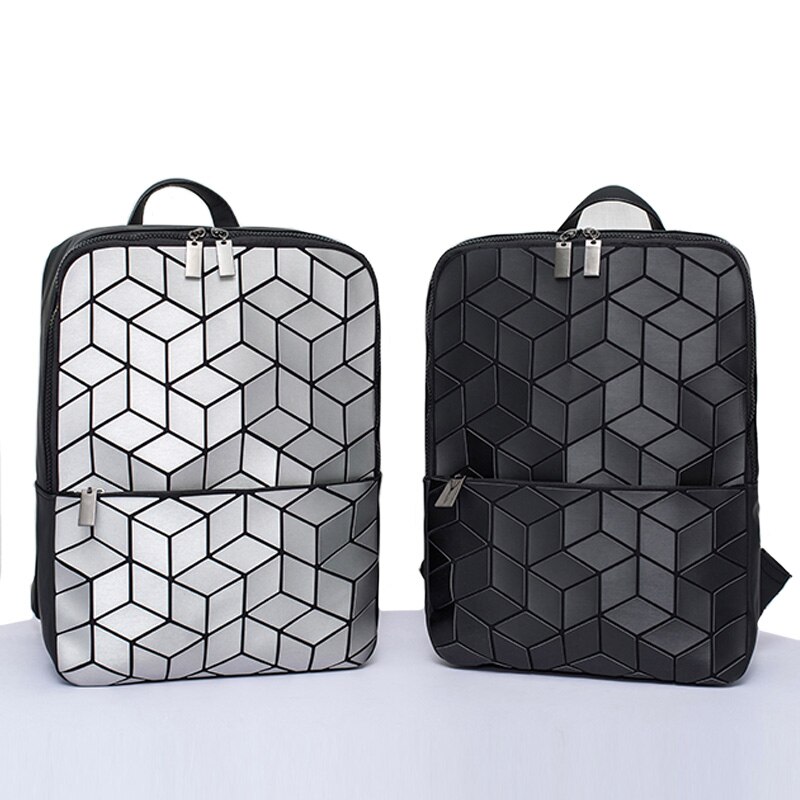 Vrouwen En Mannen Geometrische Laptop Rugzak Vrouwen Rugzak School Hologram Vouwen Student Rits Rugzakken Rugzak Mochila Feminina