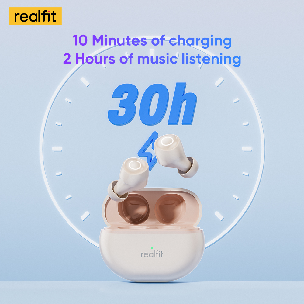 Realfit F4 Mini ANC auriculares Bluetooth 40dB cancelación activa de ruido HIFI auriculares inalámbricos de graves pesados para realme xiaomi