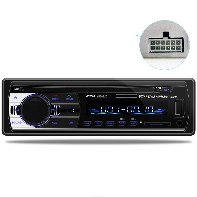 Bluetooth Autoradio Autoradio Radio FM Aux Ingang Ontvanger SD USB JSD-520 12V In-dash 1 din 12pin auto MP3 Multimedia Speler: No TF Card