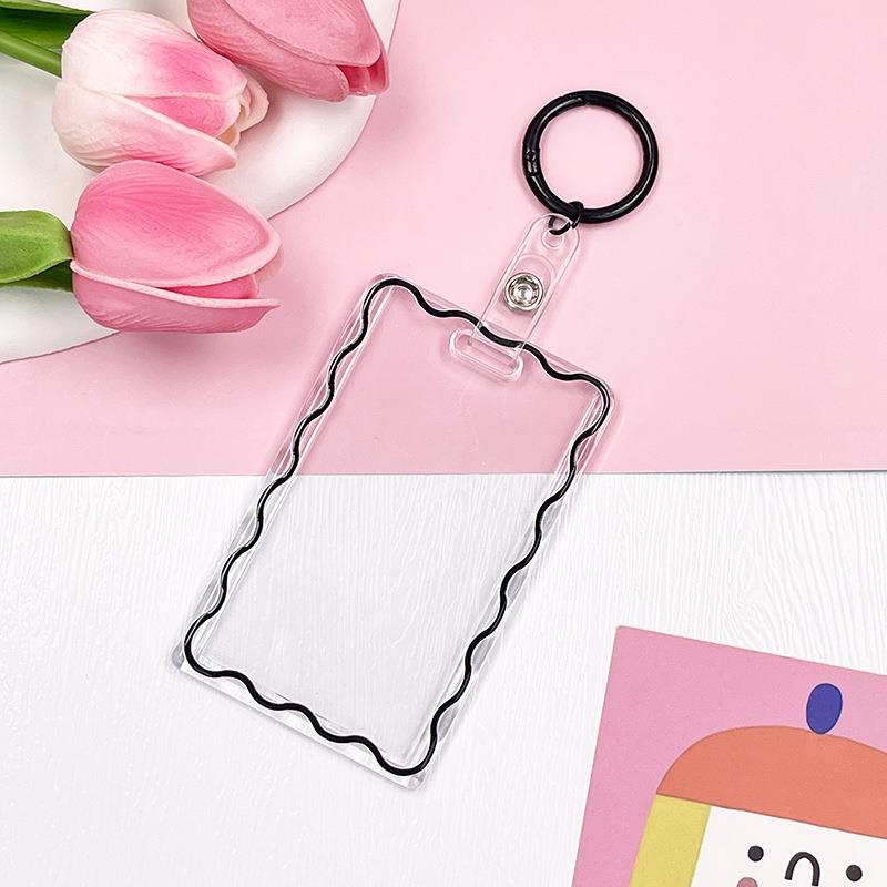 Transparenter Bilderrahmen aus Acryl, Ausweis, Schulbedarf, neuer unisex-Arbeitskartenhalter aus Hartplastik, Geschäft-Fall-Schutzhülle: Schwarz