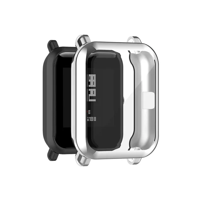 Funda protectora de TPU para Xiaomi Amazfit Bip U Pro GTS 2 Mini Protector de pantalla carcasa protectora de reloj para funda Amazfit Bip Lite: XS / Plata