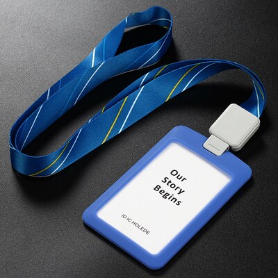 Porta badge identificativo in acrilico trasparente con custodia in silicone, cordino retrattile, porta documenti/crédito verticale, porta badge per due carte: Rosso