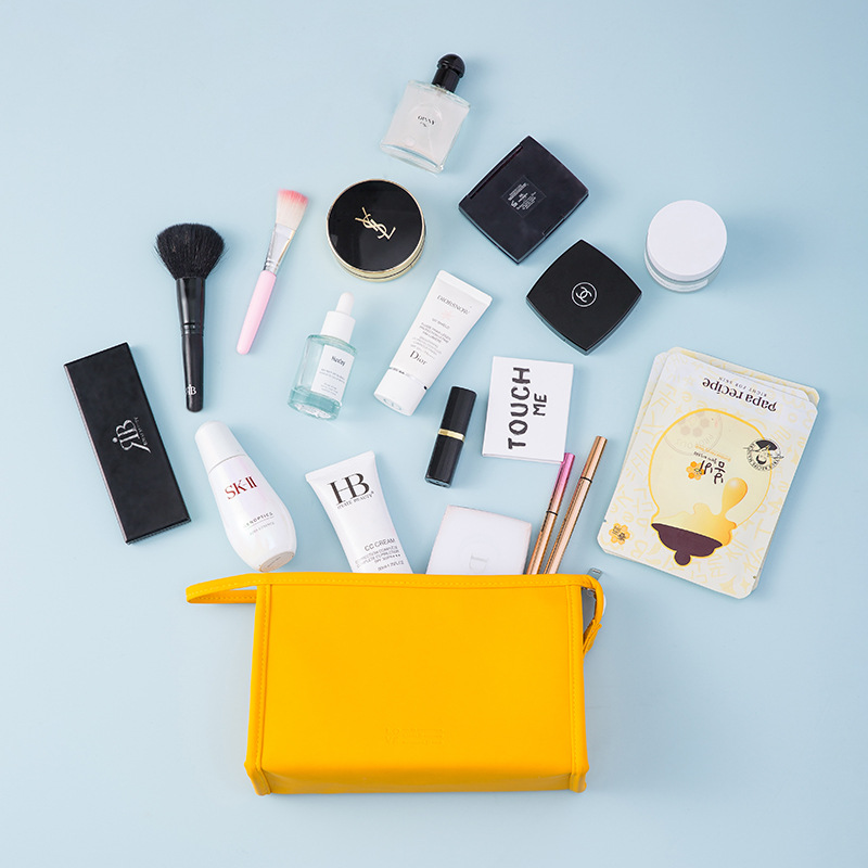 Vrouwen Cosmetische Tas Pu Lederen Waterdichte Rits Reizen Wassen Make Organisator Make Up Bag Pu 1Pc Grote Beauty Case