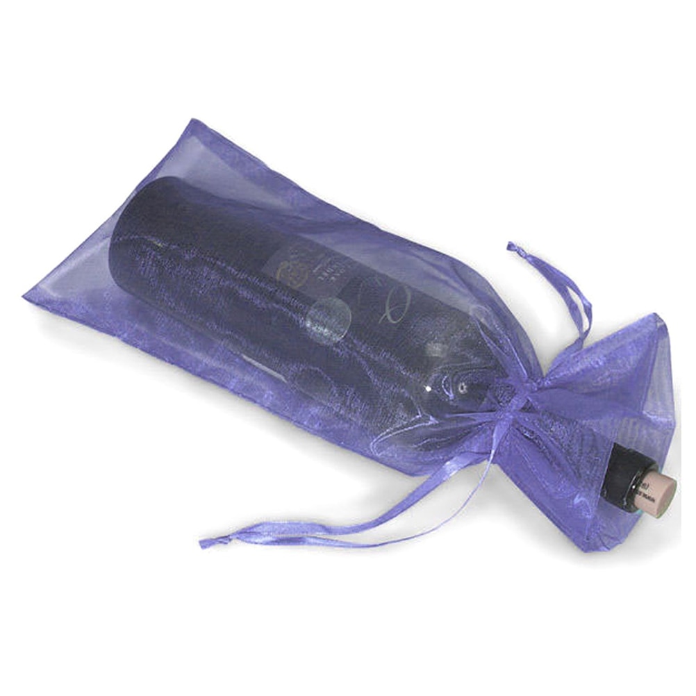 20 piezas de Organza pura para botellas de vino, bolsas de , decoraciones para de Navidad, bolsa organizadora, cubierta para botellas de vino: Purple