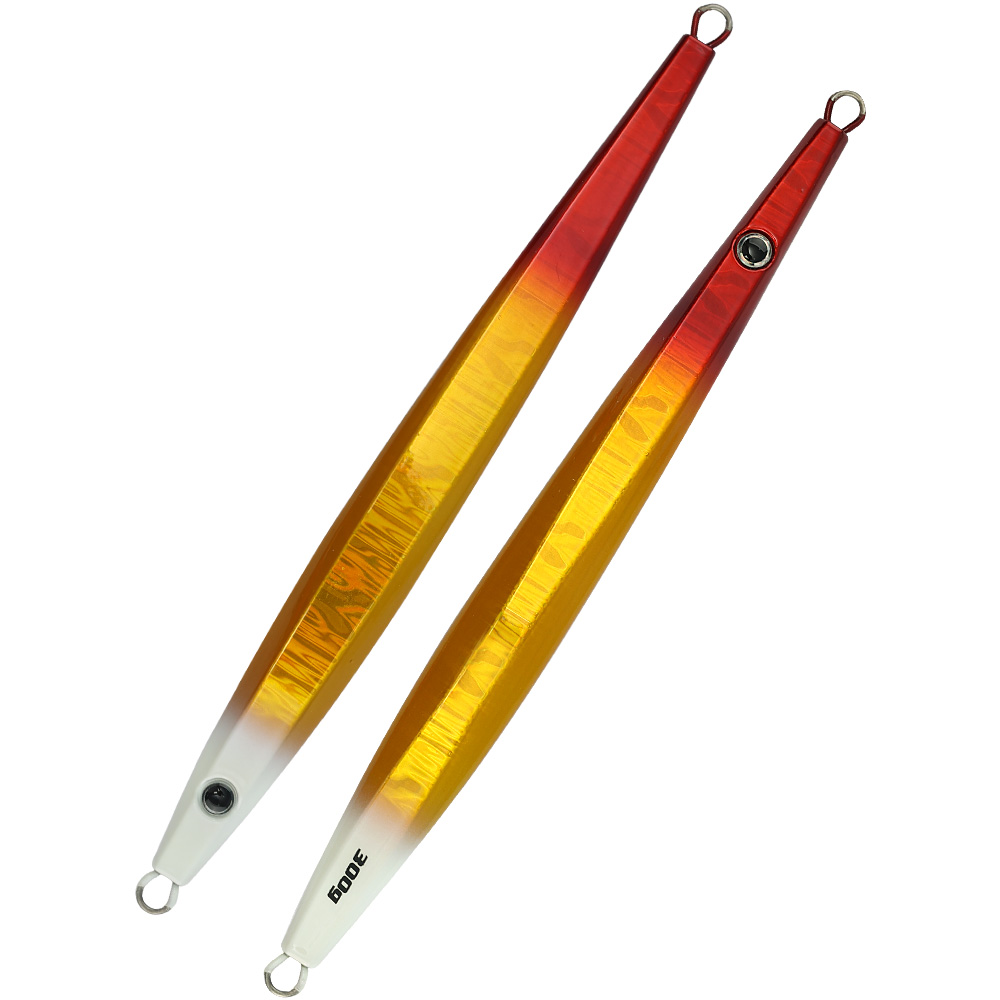 Jiggingpro 300g 400g Deep Sea Fishing Lure Metal Jigs Saltwater Jigging Lure Slow Pitch Jig: 120mm / Yellow