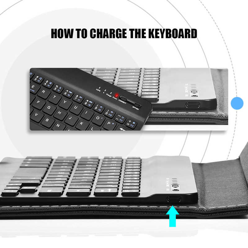 Universal Wireless Bluetooth Keyboard Flip Case Cover Met Stand Voor Ios/Android Telefoons