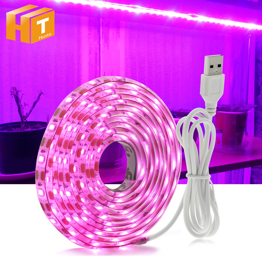 Full Spectrum Grow Light 5V USB LED Strip 0.5m 1m 2m Hand Sweep Sensor / Touch Switch Growing LED Tape Light.