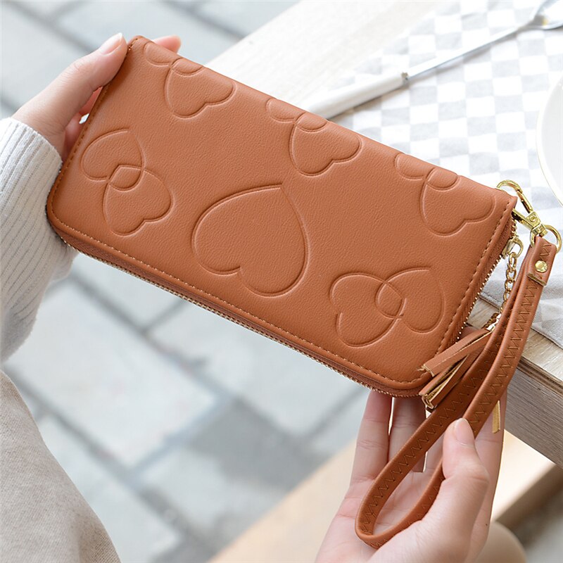 Portemonnees Vrouwen Bank/Id/Credit Card Wallet Vrouwen Rood/Zwart/Bruin/Blauw dames Portemonnee Rits Mobiel Tassen Voor Vrouwen