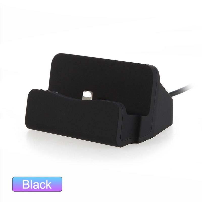 USB Pedestal Data Charger Dock Stand Station Charging For iphone 8 7 XR XS Desktop Cradle For Samsung Xiaomi Docking ladestation: For Tpye C / Black