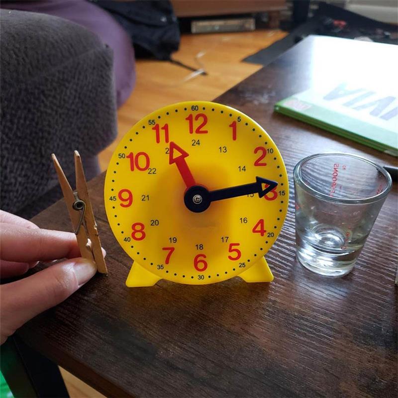 1Pcs Geel Educatief Wekker Baby Leren Tijd Verstelbare Wekker Vroege Onderwijs Tool Aantal Wekker Puzzel Speelgoed