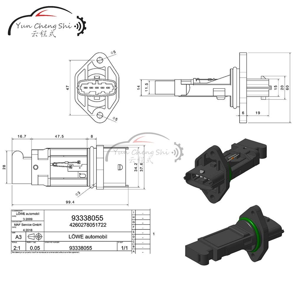 986-606-125-01 98660612501 0-280-218-055 0280218055 Mass Air Flow Sensor MAF For select PORSCHE