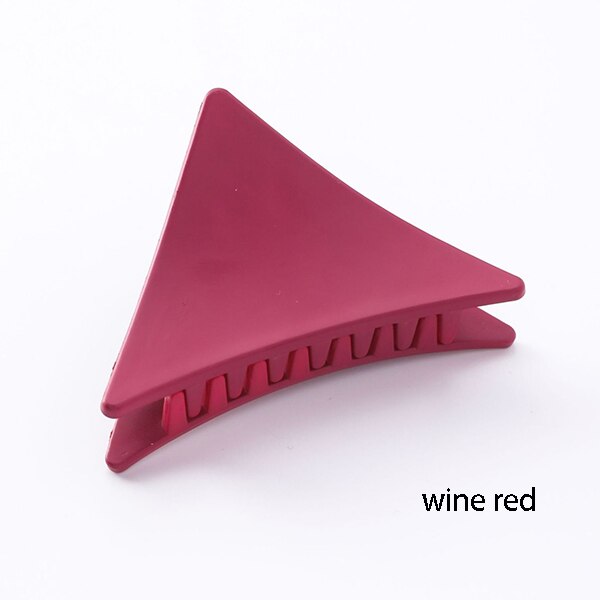 JZTOP Vrouwen Effen Kleur Grote Maat Driehoek Acryl Haar Clip Meerdere Kleur Geometrie Haar Krab Haar Klauwen Voor Meisjes Hoofddeksels: wine red  Hair Claws