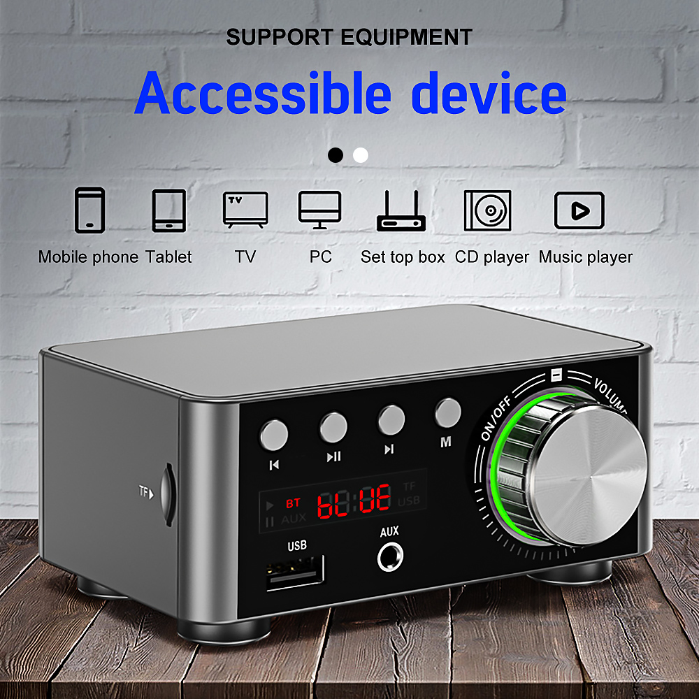 AIYIMA TPA3116 amplificateur Bluetooth numérique classe D puissance amplificateur maison 50Wx2 stéréo HiFi amplificateur de son Support AUX TF lecteur MP3