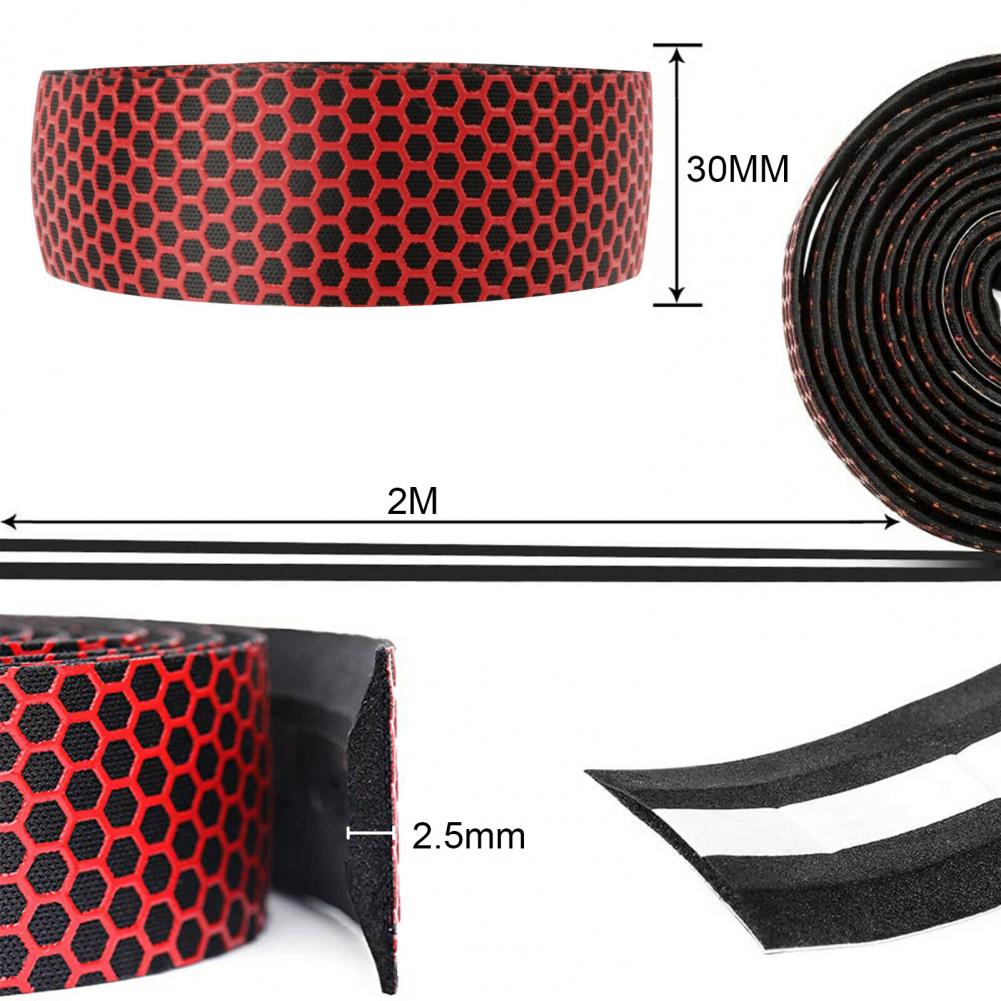 1 Set Bicycle Handlebar Tape Honeycomb Non-Slip Synthetic Sponge Bike Handle Bar Wrap for Outdoor Sports