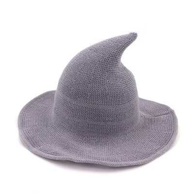 Halloween Wizard Hat With Sharp Top Foreign Trade Autumn And Winter Big Brim Wool Hat: Purple