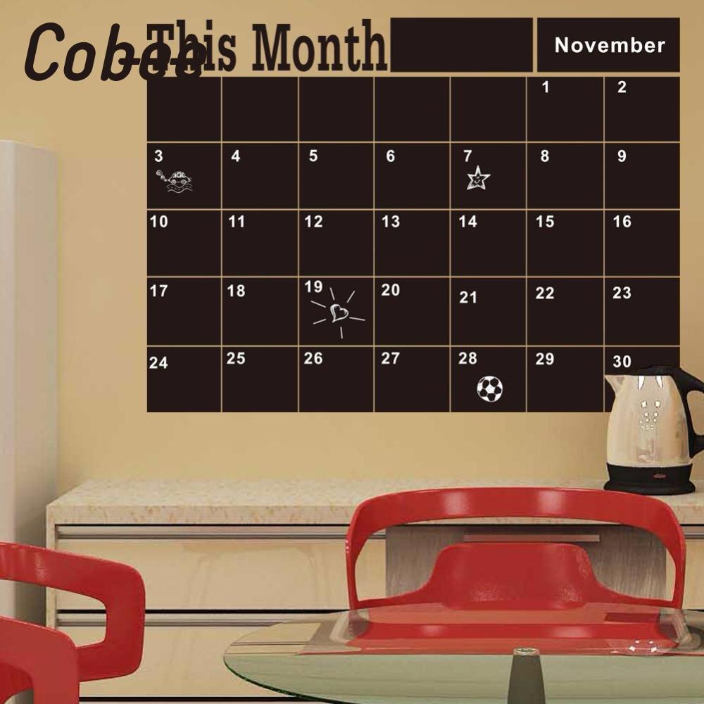 Cobee Maandelijkse krijtbord Blackboard Verwijderbare Vinyl Sticker Decor Maand Plan Kalender Schoolbord DIY vroege onderwijs Briefpapier