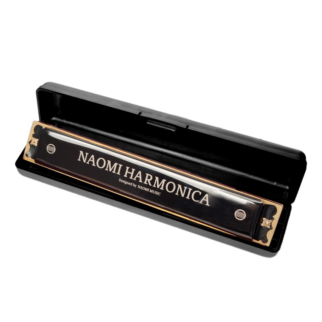 H1 Harmonica C Tone 24 Holes Tremolo Harmonica Musical Harmonica Beginners Children Tremolo Harmonica Polyphonic black