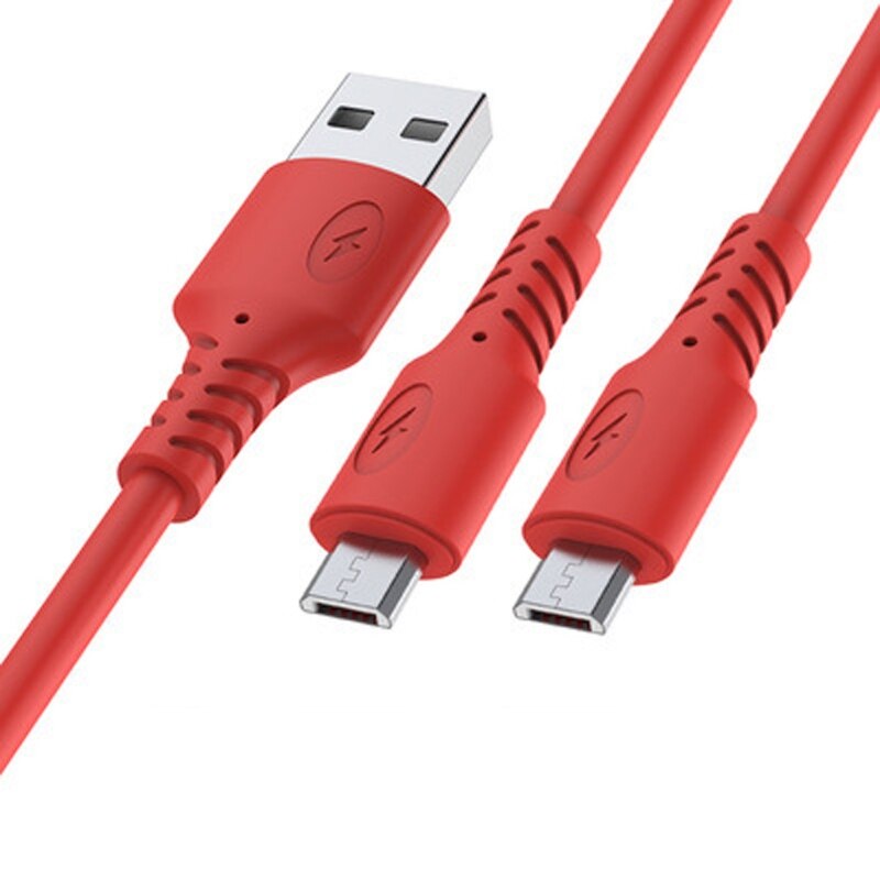 Podwójny kabel danych Micro USB 3/2/1 M szybkie ładowanie telefonu kabel dwa w jednym kabel ładujący do telefonów komórkowych/tabletów: 2-R