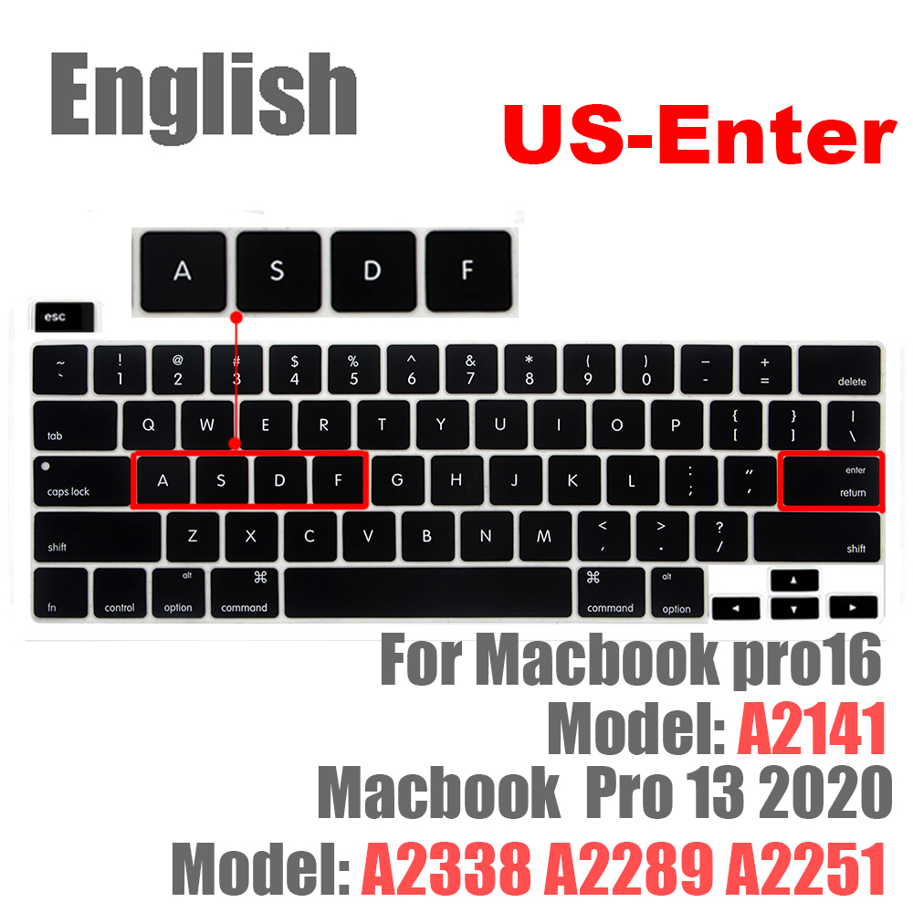SDYIGOE Laptop Tastatur Schutzhülle für Macbook Pro13 M1 A2338/A2289/A2251 Tastatur Abdeckung für Macbook pro16 a2141 Neue: US English