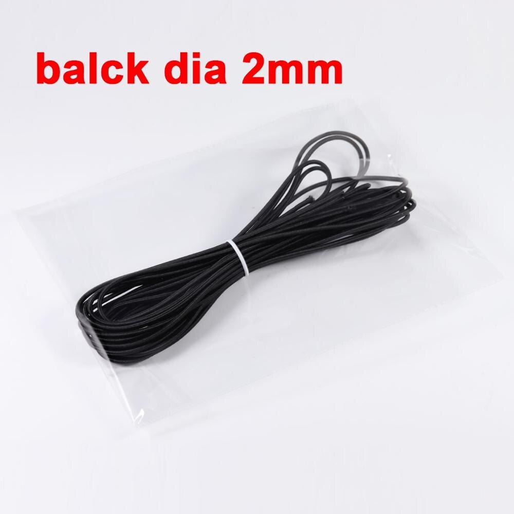 5/10/15m 1-3mm Latex Polyester Mouth Mask Round Elastic Band Mask Rope Rubber Band String Mask Ear Cord for DIY Mask: balck dia 2mm / length 10m