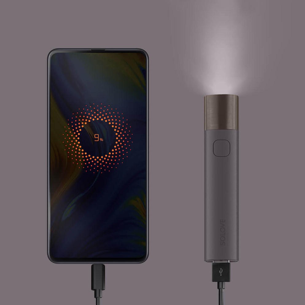 Originele Solove X3 Usb Oplaadbare Helderheid Edc Zaklamp 3000Mah Power Bank Mini Led Zaklamp