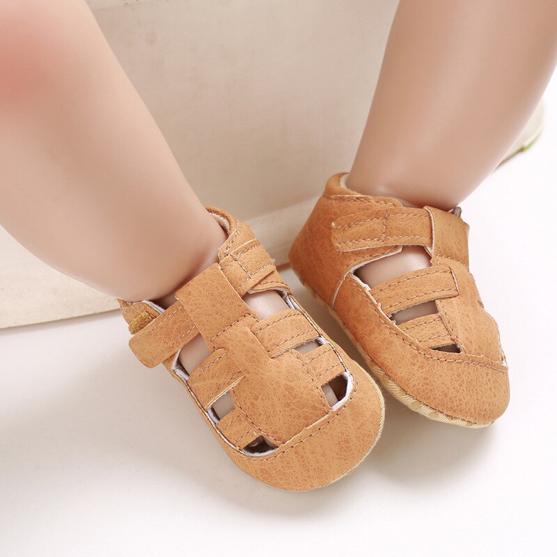 Sommer baby takrenne sandaler lerret baby sko stjerne myk såle krybbe joggesko sandaler sko baby sko 0-18m