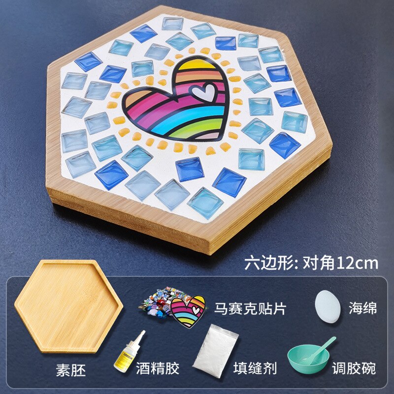 Sous-verre en mosaïque pour bricolage, emballage de matériaux Semi-finis, manuel, , Support de coussin de Pot, Collage carré, artisanat en bambou: Q