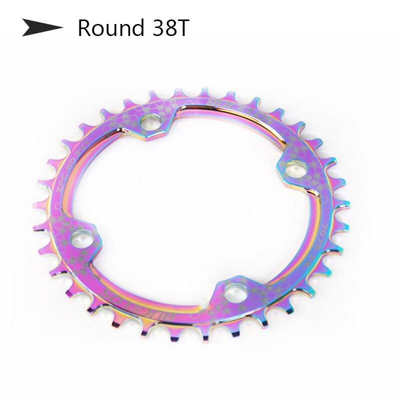 MTB bicycle Chainring Color plating chainwheel 30/32/34/36/38T Narrow Wide chainwheel 8/9/10/11 speed chain Ring Crankset: Round-38T