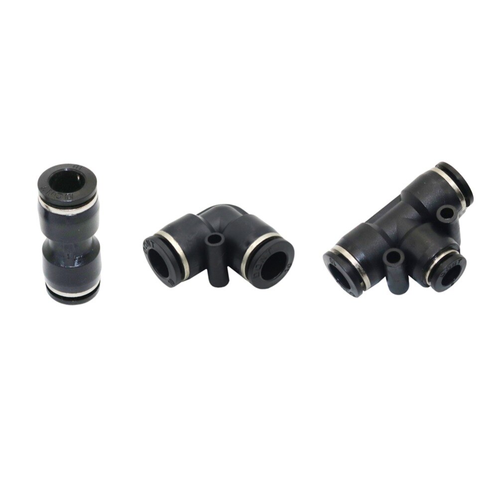 6mm Tee, Elbow, Straight Hose connector Pneumatic Pipe Slip-lock Quick connector mist cooling Pipe joint adapter 5 Pcs