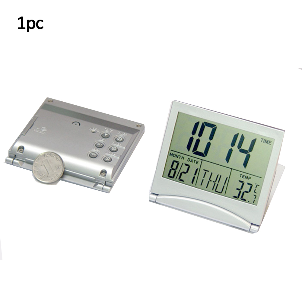 Foldable LCD Digital Multifunctional Desk Modern Travel Portable Date Plastic Alarm Clock