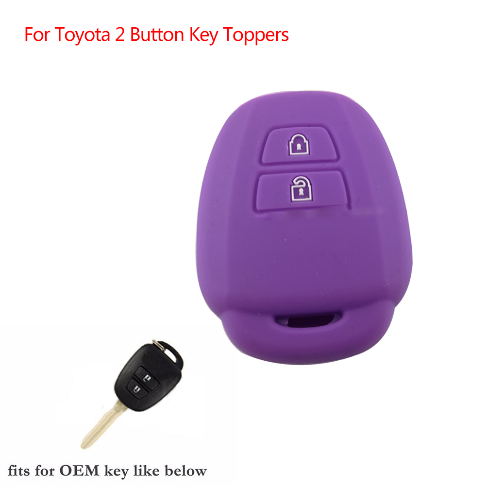 Remote Key Case Fob 2Btn Siliconen Cover Skin Houder Shell Fit Fortoyota