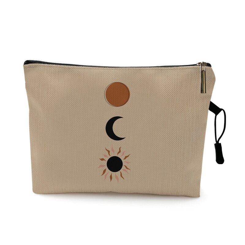 Ethnische Stil nordisch Bösen Augen Sonne Mond Religion drucken machen-hoch Tasche Nette Geldbörsen Frauen Damen Lagerung Organizer Beutel Kosmetik Taschen: Muster 2