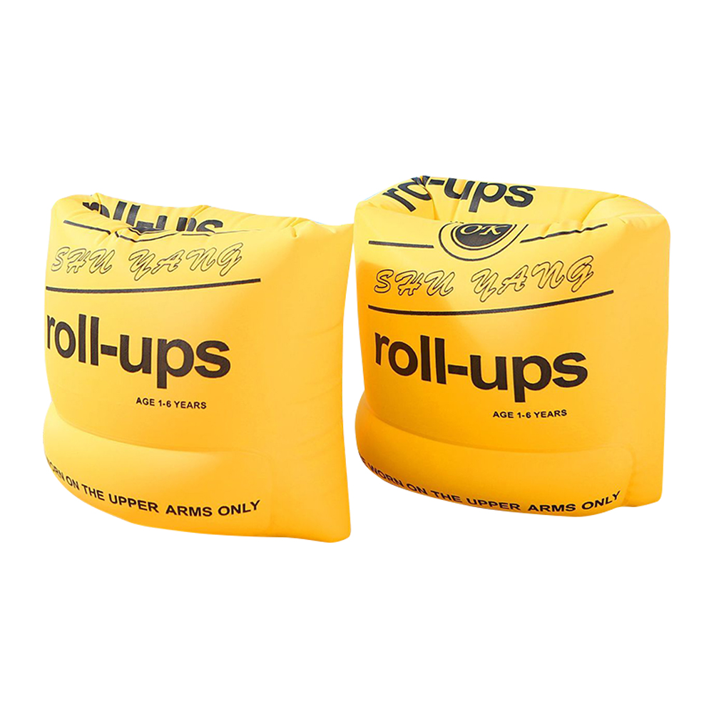 2pcs Adult Children Swimming Arm Rings Inflatable Pool Float Circle Sleeves Pool Buoys Armbands for Swim Trainers: YELLOW