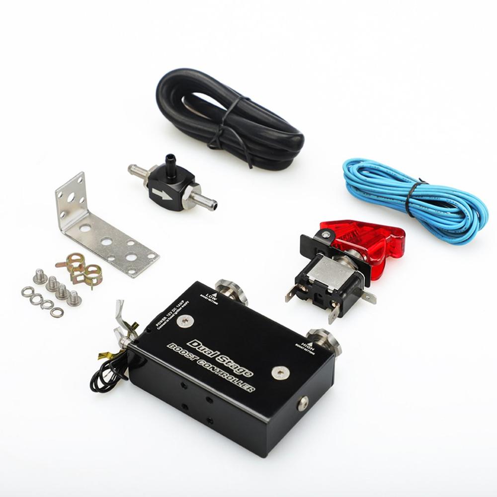 Blue Dual Stage Electronic Turbo/turbocharger Psi Boost Controller Kit/w Switch Reduce Turbo Lag Accessories