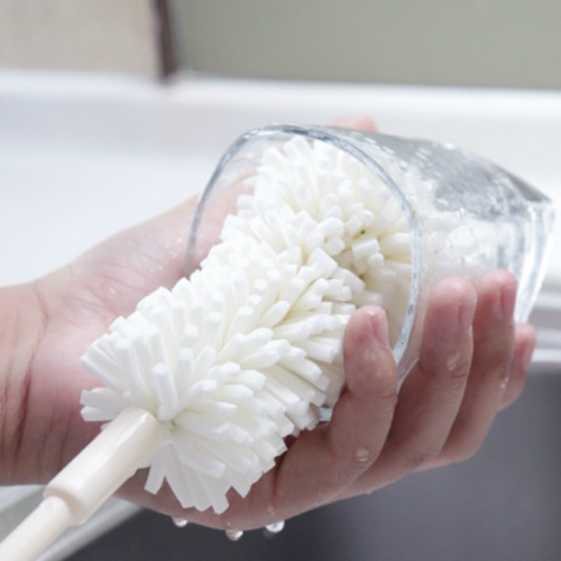 Manico lungo Pennello Spugna Tazza di Cura Del bambino Del bambino Bottiglia di Latte Bottiglia Spazzola di Pulizia del Pulitore di Vetro Bottiglia del Latte Detergente Utensili Da Cucina