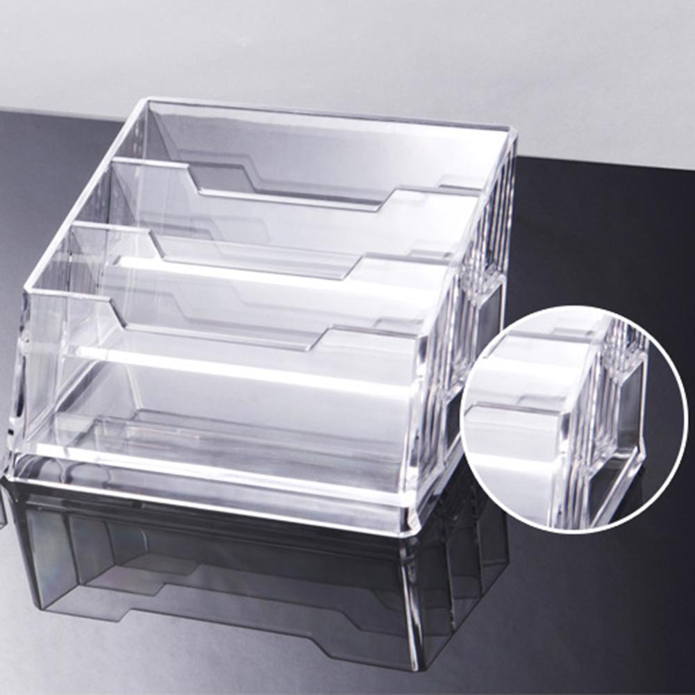 Akryl Kort holder - 1/2/3/4 Lommer - Gjennomsiktig Skrivebord Organizer