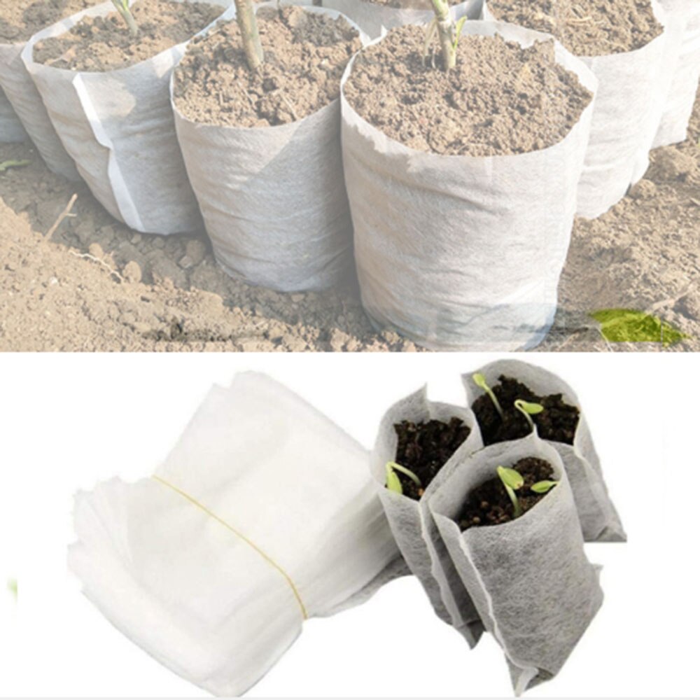 100PCS Plants Nursery Biodegradable Seeding Nursery Bags Nursery Flower Pots Vegetable Transplant Breeding Pots Garden Plant