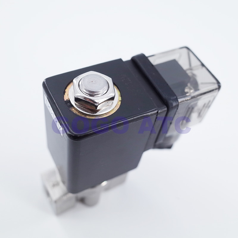 2 way SS304 high temperature steam water pilot piston solenoid valve 1/8 1/4" 110V AC Orifice 2.5/3/4mm normal close FKM
