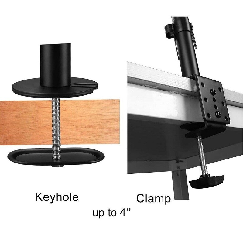 Desktop Double Monitor Arm Mount PC Desk Stand Dual Display Bracket for 13"-27" TV LCD Screen Monitor Arm Loading 10KG