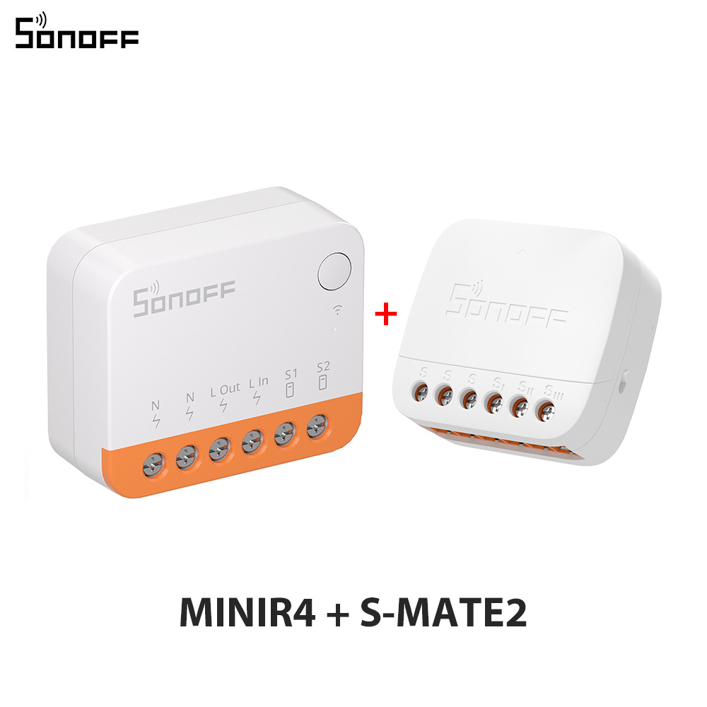 SONOFF S-MATE2 Extreme Switch Mate Local Control Mechanical Switch Support MINI Size Two-Way eWeLink Remote Control via MINIR4: Bundle3