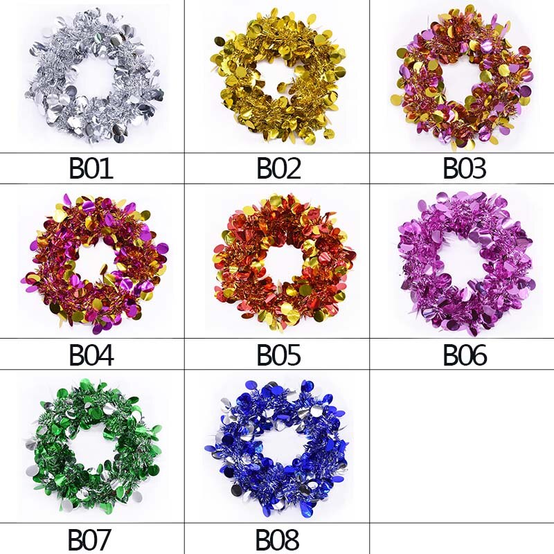 2M Colorful Fringed Sequins Garland Bar Christmas Tree Streamers Decoration Party Supplies Wedding Festival Birthday Decorations