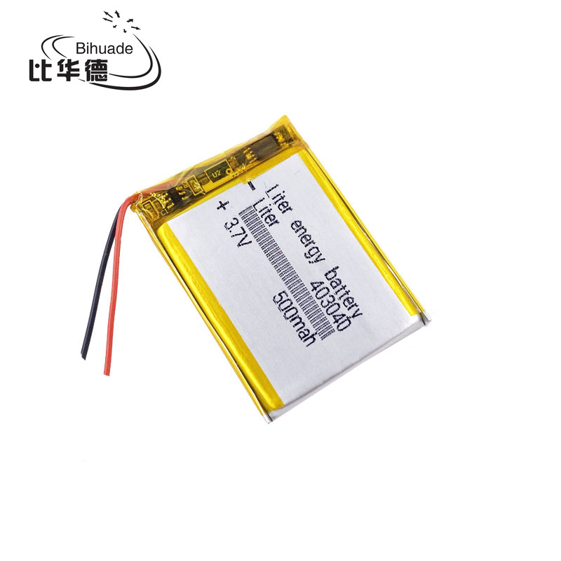 Batería de polímero de litio de 3,7 V, 043040, 403040, 500mAh, MP3, MP4, GPS, Bluetooth, 4x30x40mm, batería de litio pequeña, estéreo, bluetooth, GPS