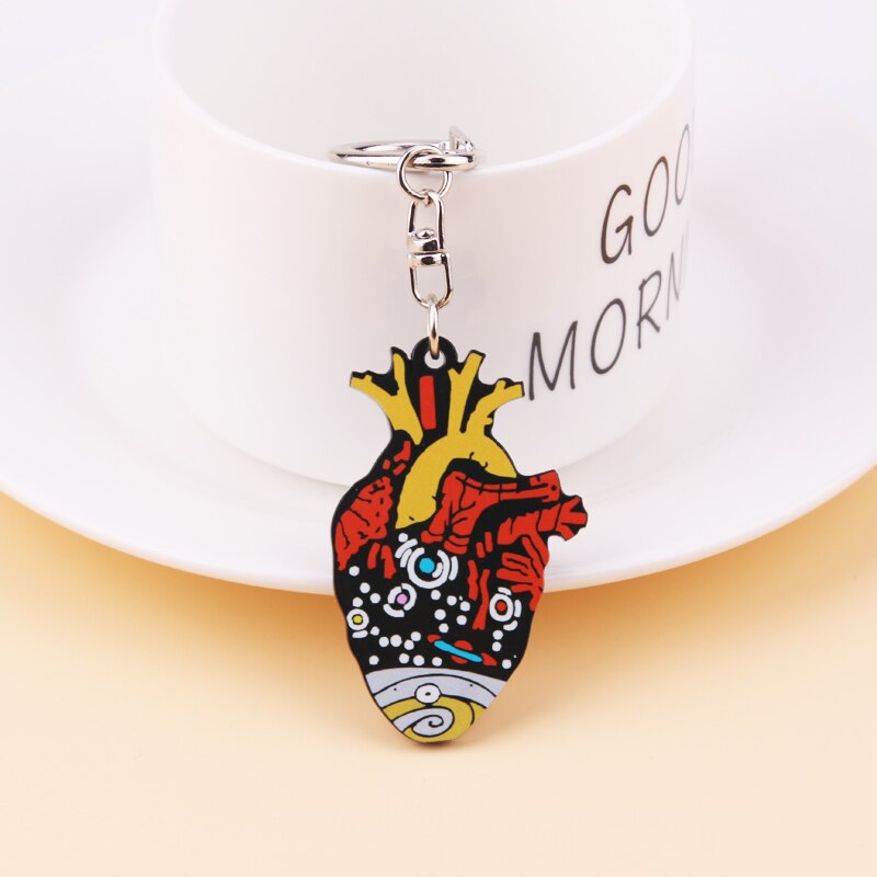 Anatomisch Hart Sleutelhanger Medische Anatomie Hart Neurologie Sleutelhanger Voor Arts En Verpleegkundige Vrouwen En Mannen Sleutelhanger Porte clef: 08