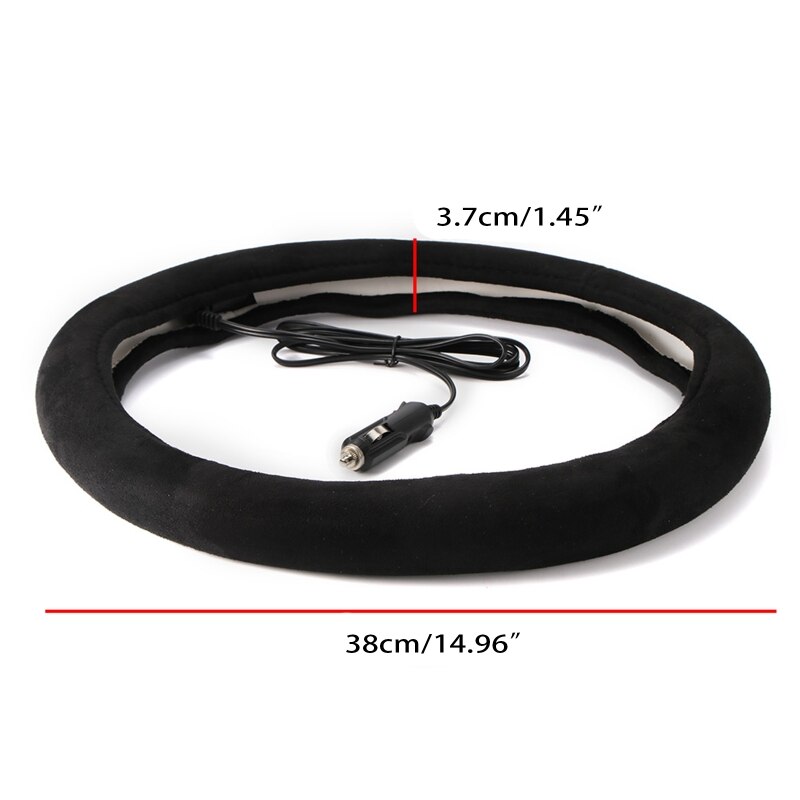 Housse chauffante pour volant de voiture, en daim, accessoires doux pour automobile